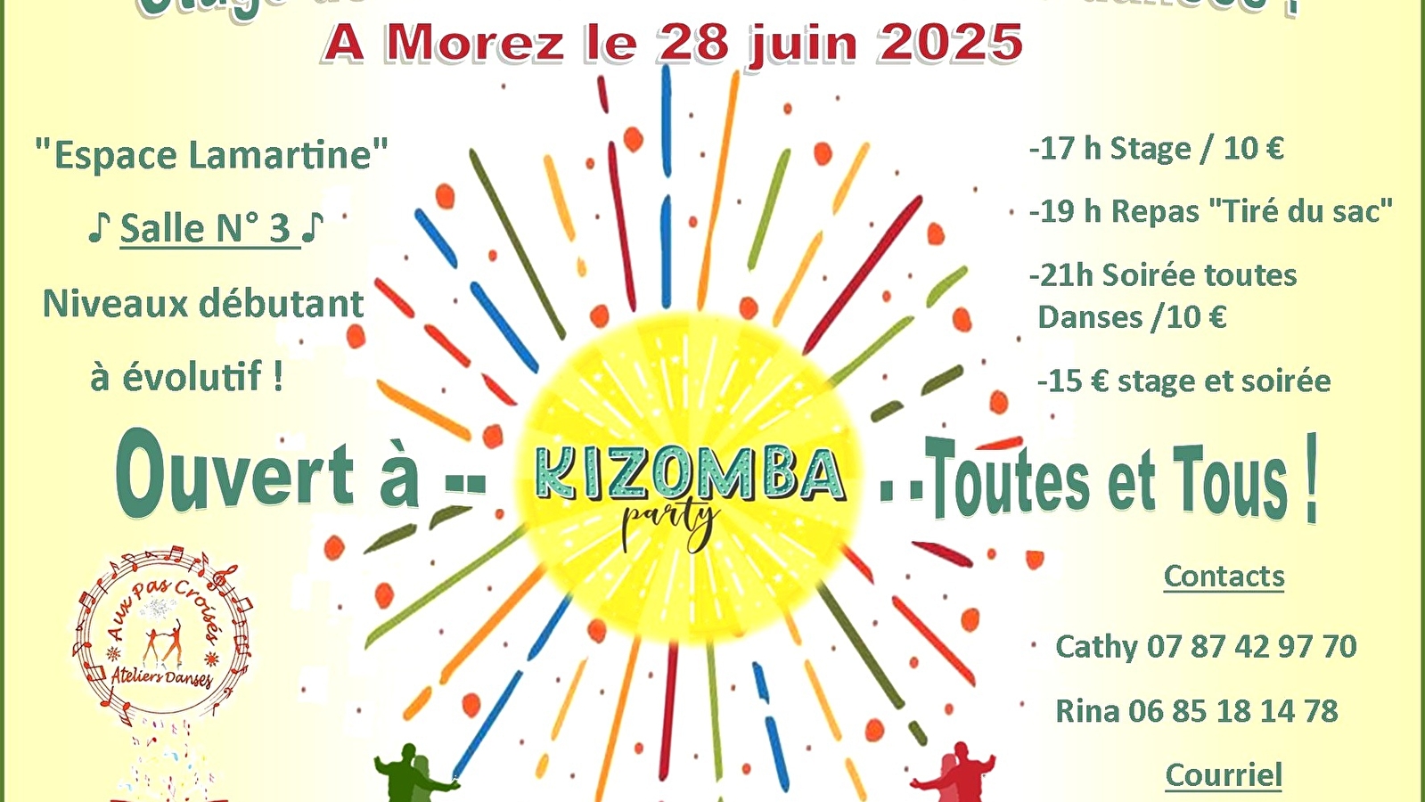 Stage Kizomba avec soirée dansante , organisé par l'association 'Aux pas croisés'.