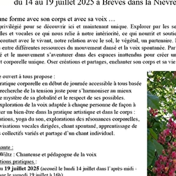 Stage chant, corps et voix - BREVES