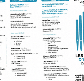 Les heures d'orgue de l'été 2025 - BESANCON