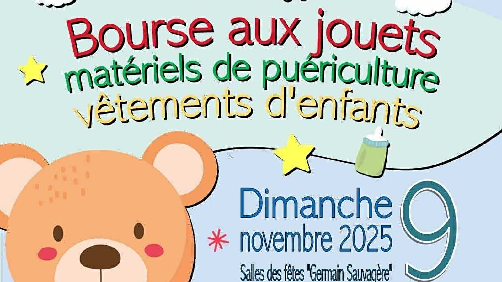 Bourse aux jouets, vêtements, matériel de puériculture