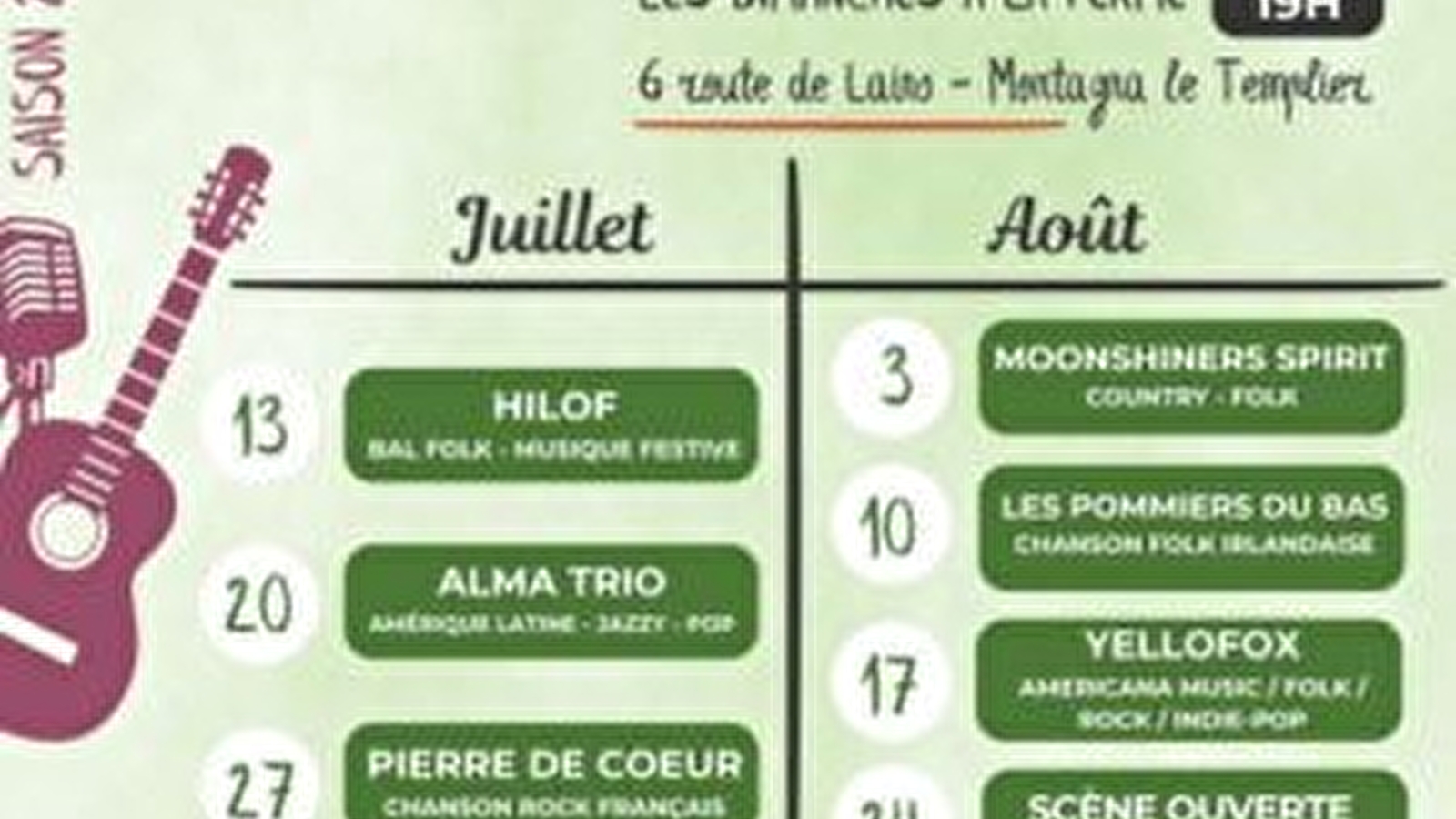 Concerts tartines