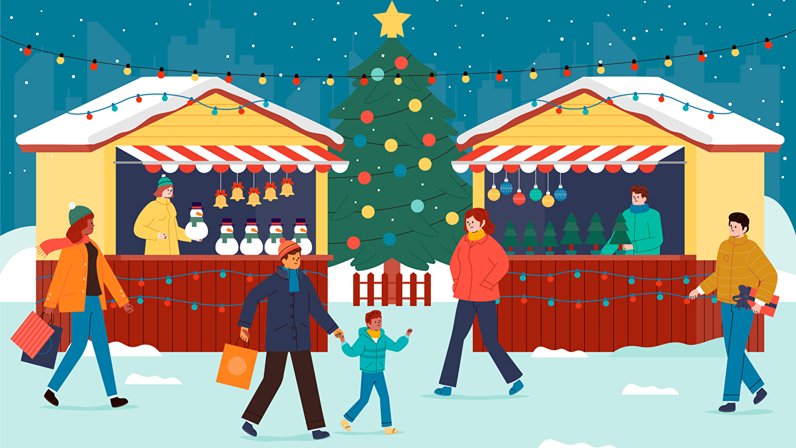 Marché de Noël et vente de sapins