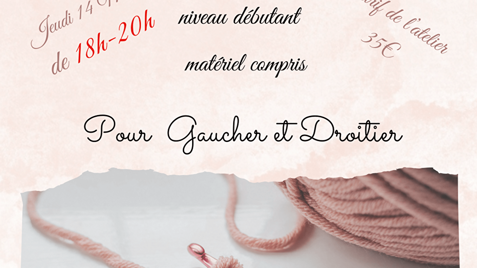 Atelier crochet débutant- Pouilly en Auxois