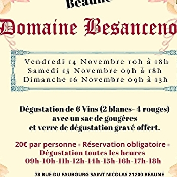 Domaine Besancenot - Vente des Vins 2025 : Dégustation Spéciale Vente de vins de Beaune (6 vins) - Beaune