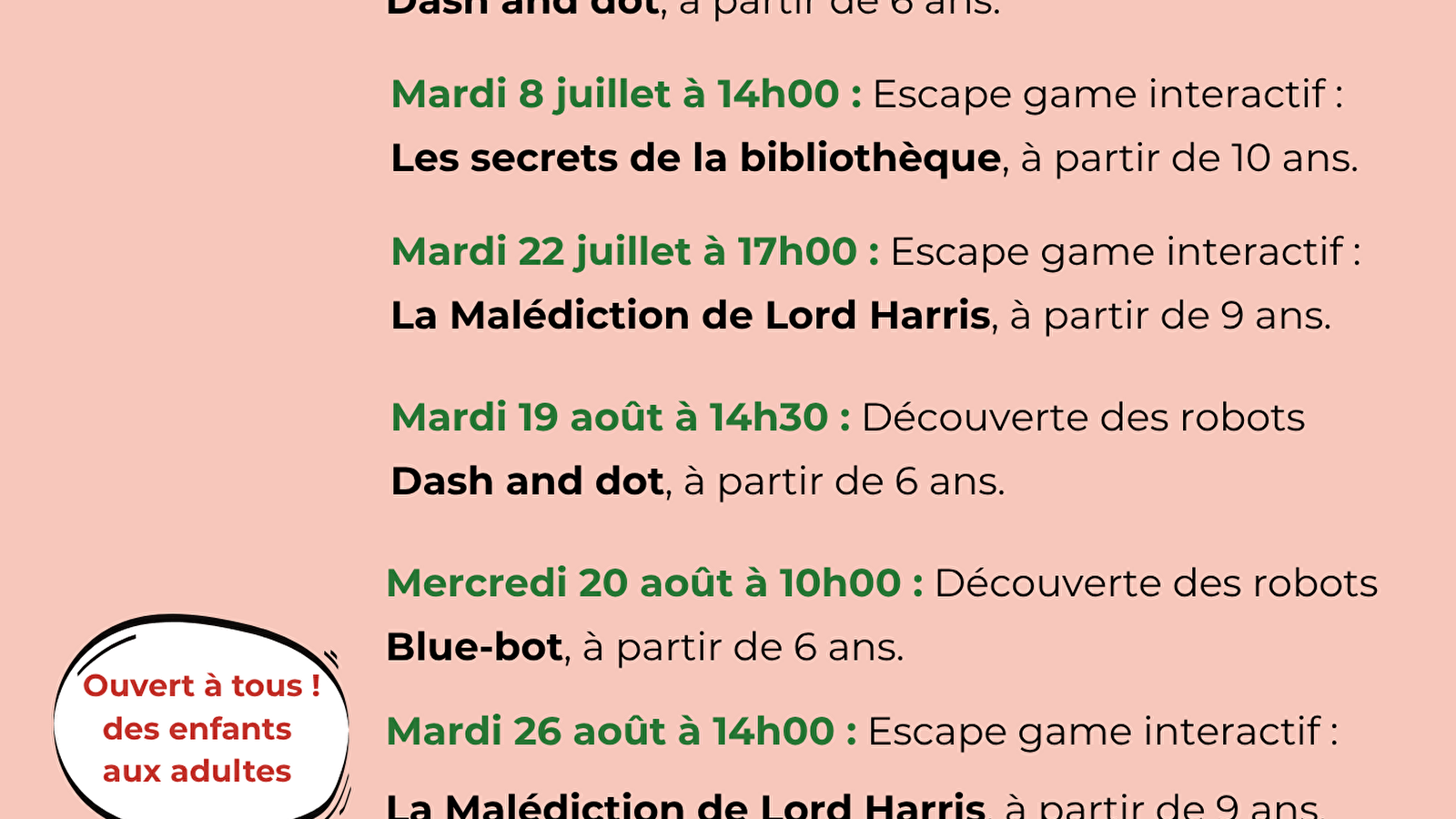 Animation interactive - Escape le secret de la bibliothèque