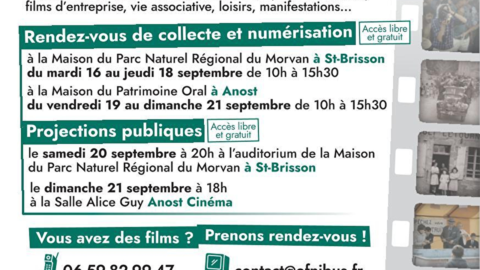 Ofnibus : projection de films d'archives amateurs sur le Morvan