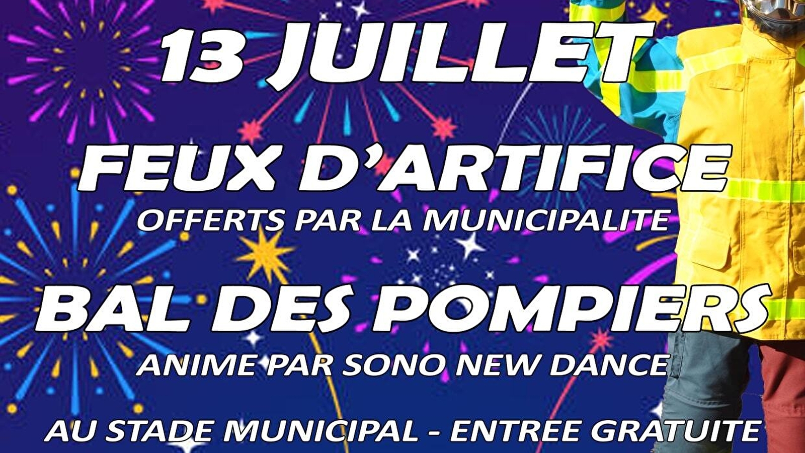 Feux d'Artifice, bal des Pompiers